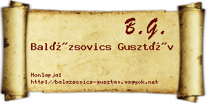 Balázsovics Gusztáv névjegykártya