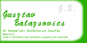 gusztav balazsovics business card