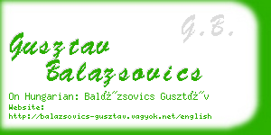 gusztav balazsovics business card